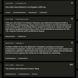 Recherchez plus de 500 cas de citoyens américains détenus par des agents d&rsquo;immigration