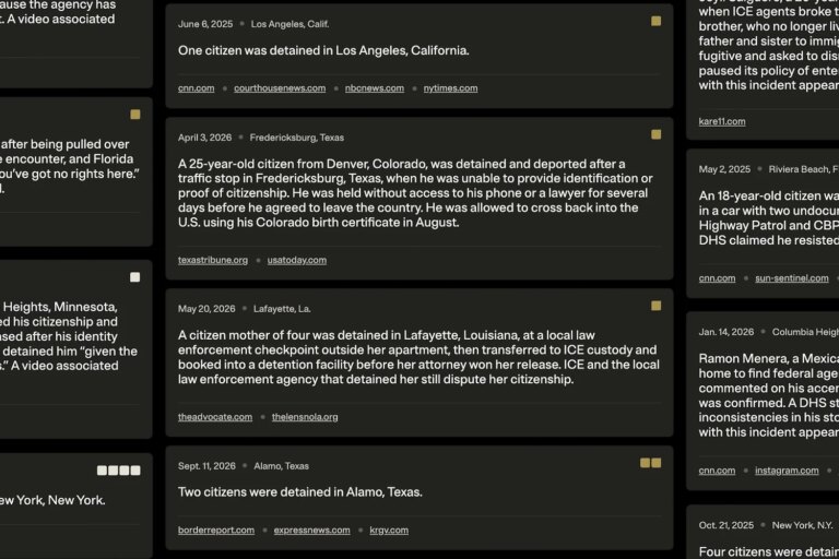 Recherchez plus de 500 cas de citoyens américains détenus par des agents d&rsquo;immigration